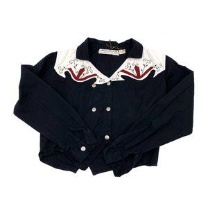 Vintage 1995 denim western style button up top